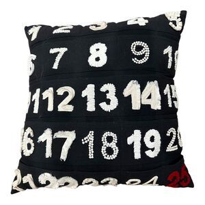 Advent Calender Christmas Black White 3D Pillow Pockets‎ NWT Magnolia Home